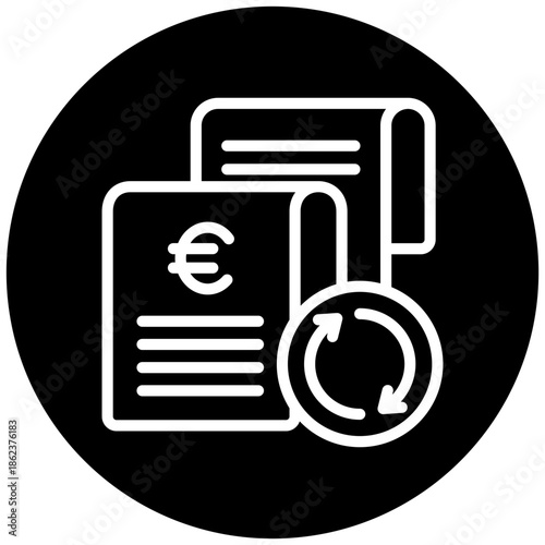 Billing Cycle Icon Button, Mini Illustration Relate To Taxation, Financial Report. Use For Modern Concept, Ui, Ux Web And App Development.