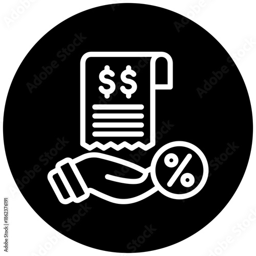 Charge Slip Icon Button, Mini Illustration Relate To Taxation, Financial Report. Use For Modern Concept, Ui, Ux Web And App Development.