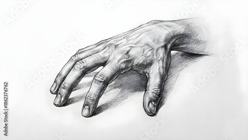 Reaching Hand in Graphite