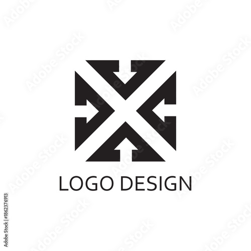 The triangle forms the letter x for logo design