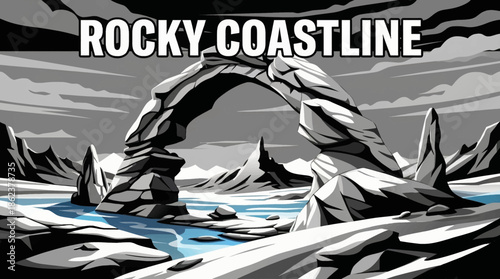 rocky coastline meets clear blue water, highlighting natural textures and clarity that appeal strongly to premium nature and travel based visual markets