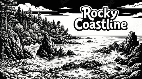 rocky coastline meets clear blue water, highlighting natural textures and clarity that appeal strongly to premium nature and travel based visual markets