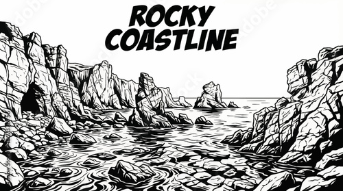 rocky coastline meets clear blue water, highlighting natural textures and clarity that appeal strongly to premium nature and travel based visual markets