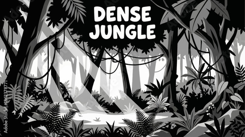 Sun rays filter through dense jungle foliage, creating layered depth, mystery, and natural energy in a visually striking tropical landscape scene