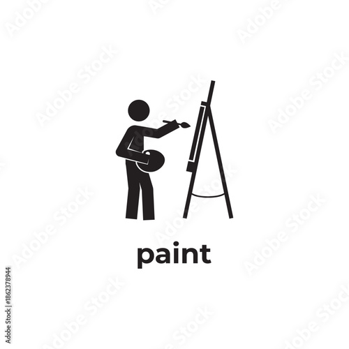 people painting icon design