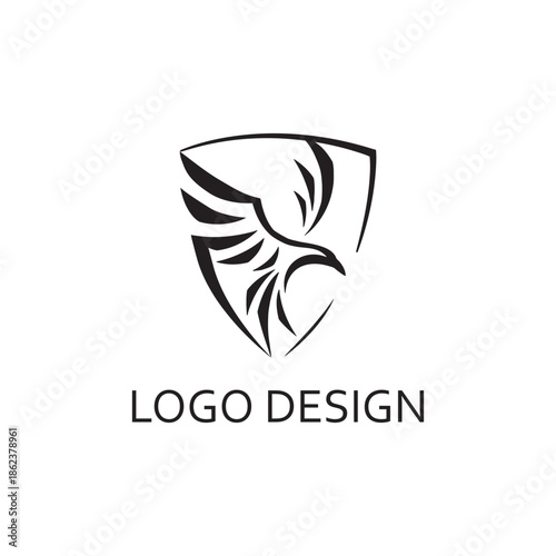 simple black raven logo