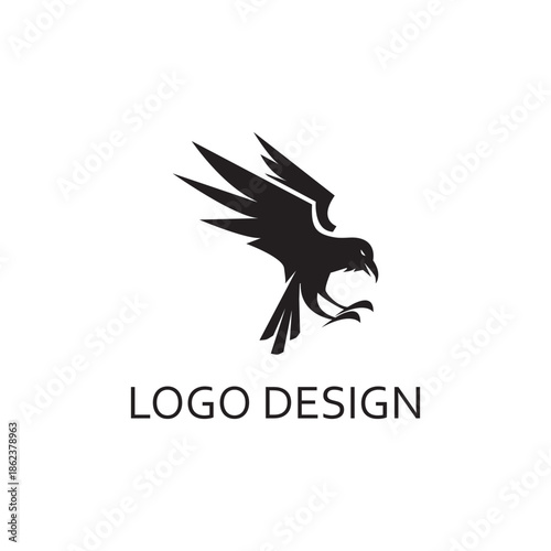 simple black raven logo