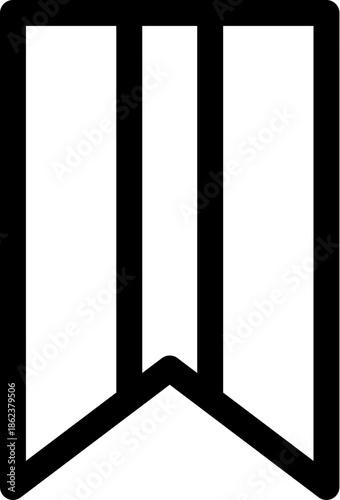 Simple Bookmark Icon Outline for Digital Content Saving.