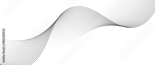 Abstract wave element for design. Digital frequency track equalizer. Stylized line art background. Vector illustration. Wave with lines created using blend tool.