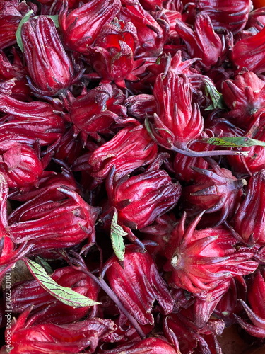 Hibiscus roselle. Hibiscus roselle at the farmers' market.