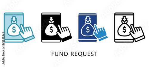 Fund Request Multi Style Icon. Mini Illustration Relate To Taxation, Financial Report. Use For Modern Concept, Ui, Ux Web And App Development.