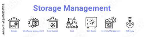 Storage Management Icon Banner and Collection