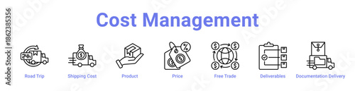 -Cost Management Icon Banner and Collection