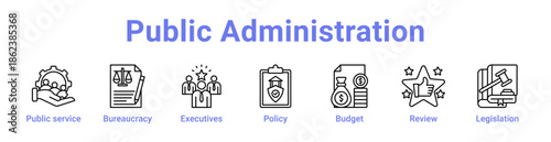 -Public Administration Icon Banner and Collection