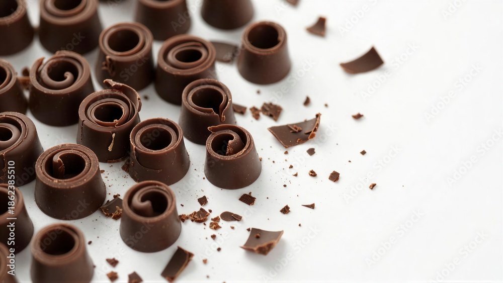Fototapeta premium Delicious Chocolate Curl Decorations