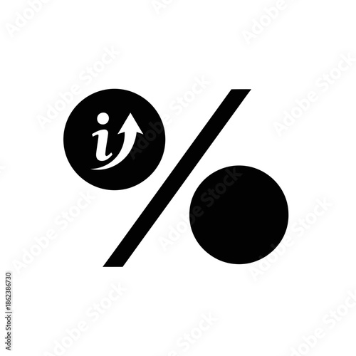 Information Rate Increase Icon - Percentage Symbol with Upward Arrow