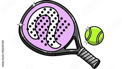 Tennis racket and ball illustration for sports and game concepts