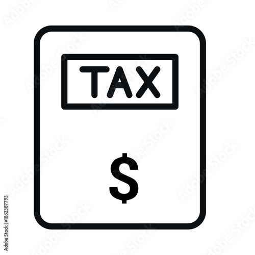 Tax calculator icon with dollar sign illustration vector