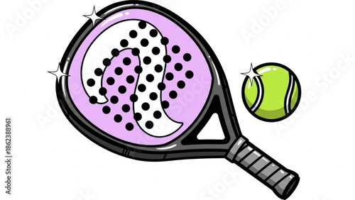 padel racket and ball, showcasing a fun and dynamic sports accessory for active lifestyles and athletic pursuits