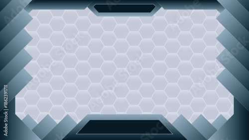 futuristic technology vector frame design with iron texture