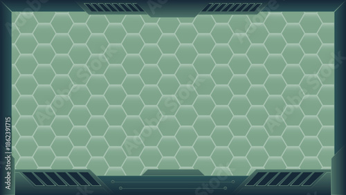 futuristic technology frame vector design with army green color