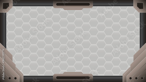 Futuristic technology vector frame design with bronze texture