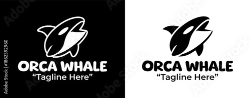 Orca Whale Logo Modern Minimalist Ocean Branding