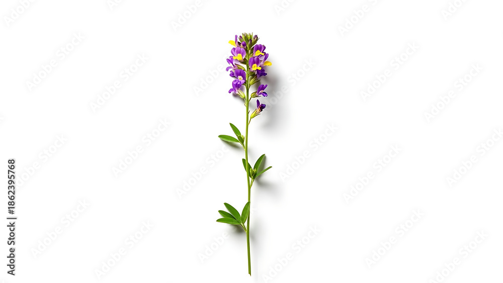 Fototapeta premium Wild flower stem isolated on white background