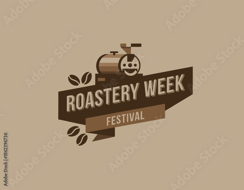 Roastery Week Festival Coffee Beans Logo.