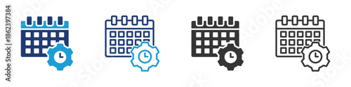 Scheduling icon set collection multi-style.