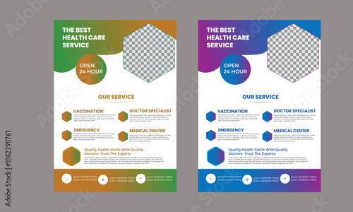 Creative modern and clean medical flyer design template.