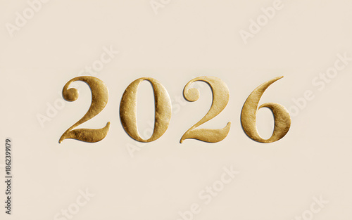 Elegant Gold 2026: Luxurious Typography Design for Celebrations and Announcements