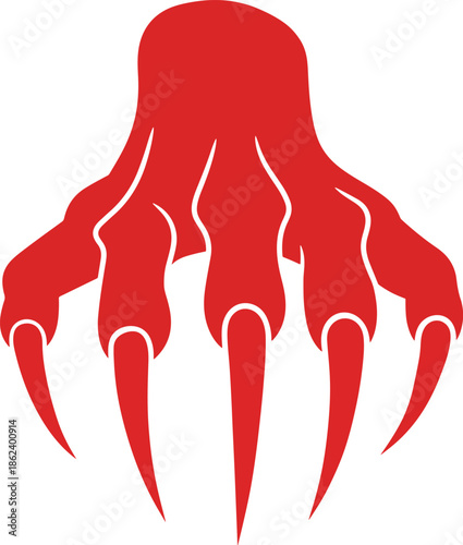 Red Monster Claw with Sharp Talons
