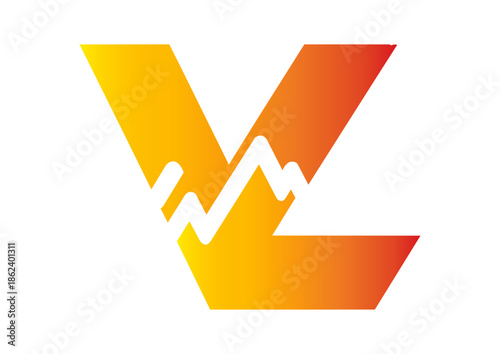 VL logo vector orange with red 