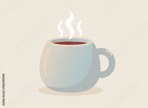 Steaming Hot Coffee Mug.