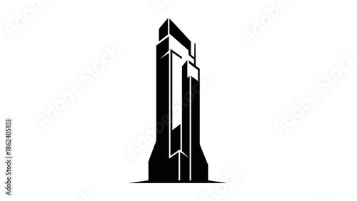 Black and White Skyscraper Iconic Modern Architecture.