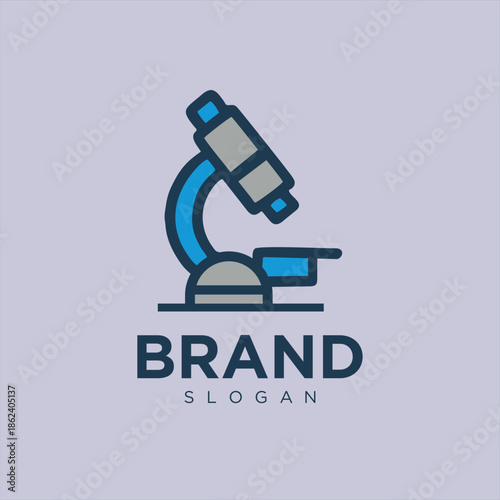 Microscope Lab Logo Template Design