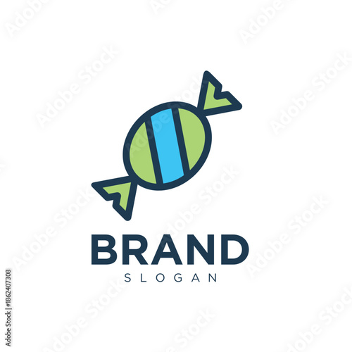 Candy Wrapper Logo Design Flat Vector 