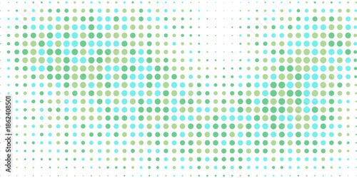 Light Blue, Yellow vector banner with circles, spheres. Abstract spots. Background of Art bubbles in halftone style with colored gradient.