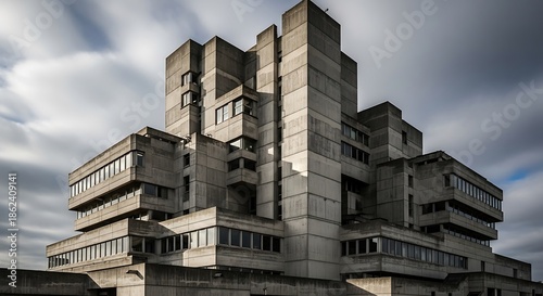 Brutalist Architecture - The imposing structure of the Trellick Tower in London.