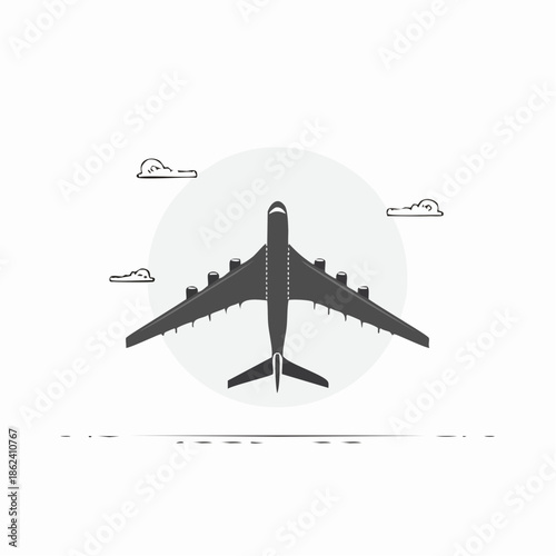 Vector Illustration of a Modern Passenger Airplane.