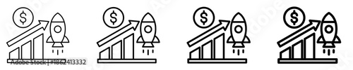 Rocket Icon Set Different Style Collection