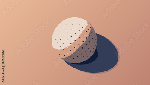 Minimalist Sphere with Subtle Dot Texture and Shadow