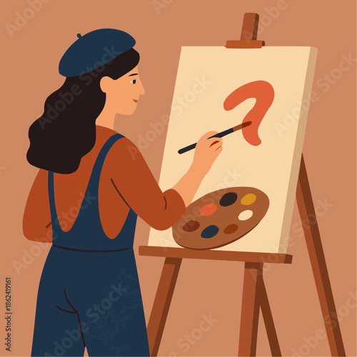 Women in Art Flat Vector