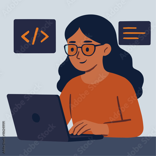 Women in Technology Flat Vector