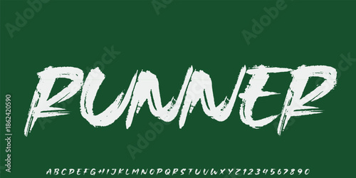 Bold brush vector font. Alphabet handmade brush with uppercase and lowercase.	