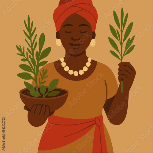 Women Healer Flat Vector