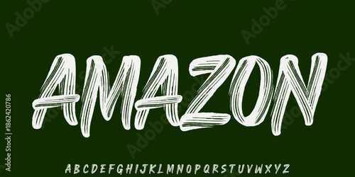 Bold brush vector font. Alphabet handmade brush with uppercase and lowercase.	