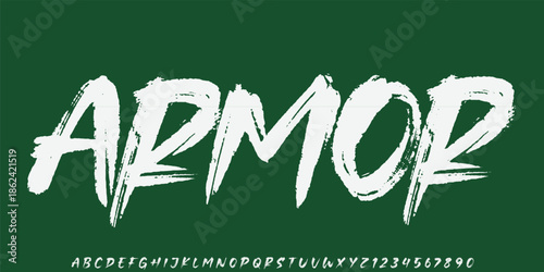 Bold brush vector font. Alphabet handmade brush with uppercase and lowercase.	