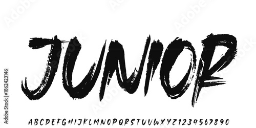 Hand drawn rough vector font. Uppercase with grunge style.